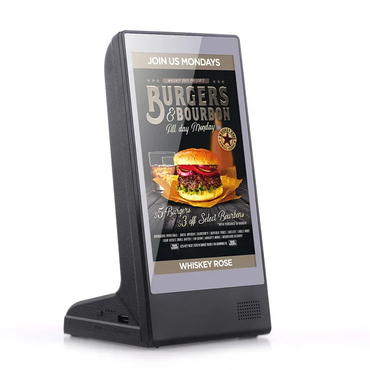 FYD-898 Coco power wifi network 4G NFC table media restaurant cell phone charging station 8 inch lcd advertising player