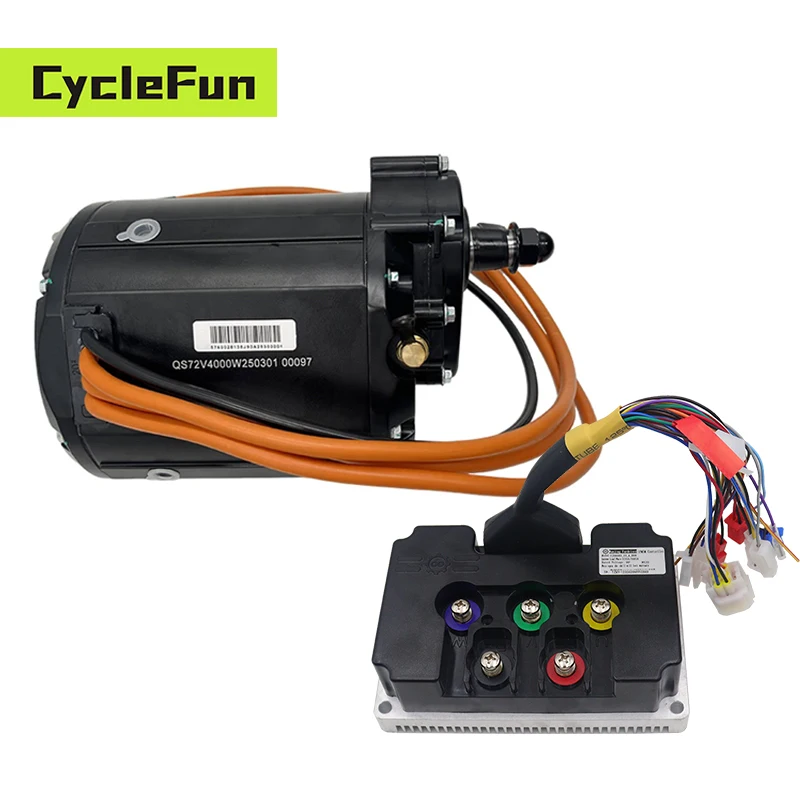 

QS138 Двигатель среднего привода с водяным охлаждением и жидкостным охлаждением 90H V3 PMSM 4000 Вт с контроллером Fardriver ND72680 для электрического мотоцикла