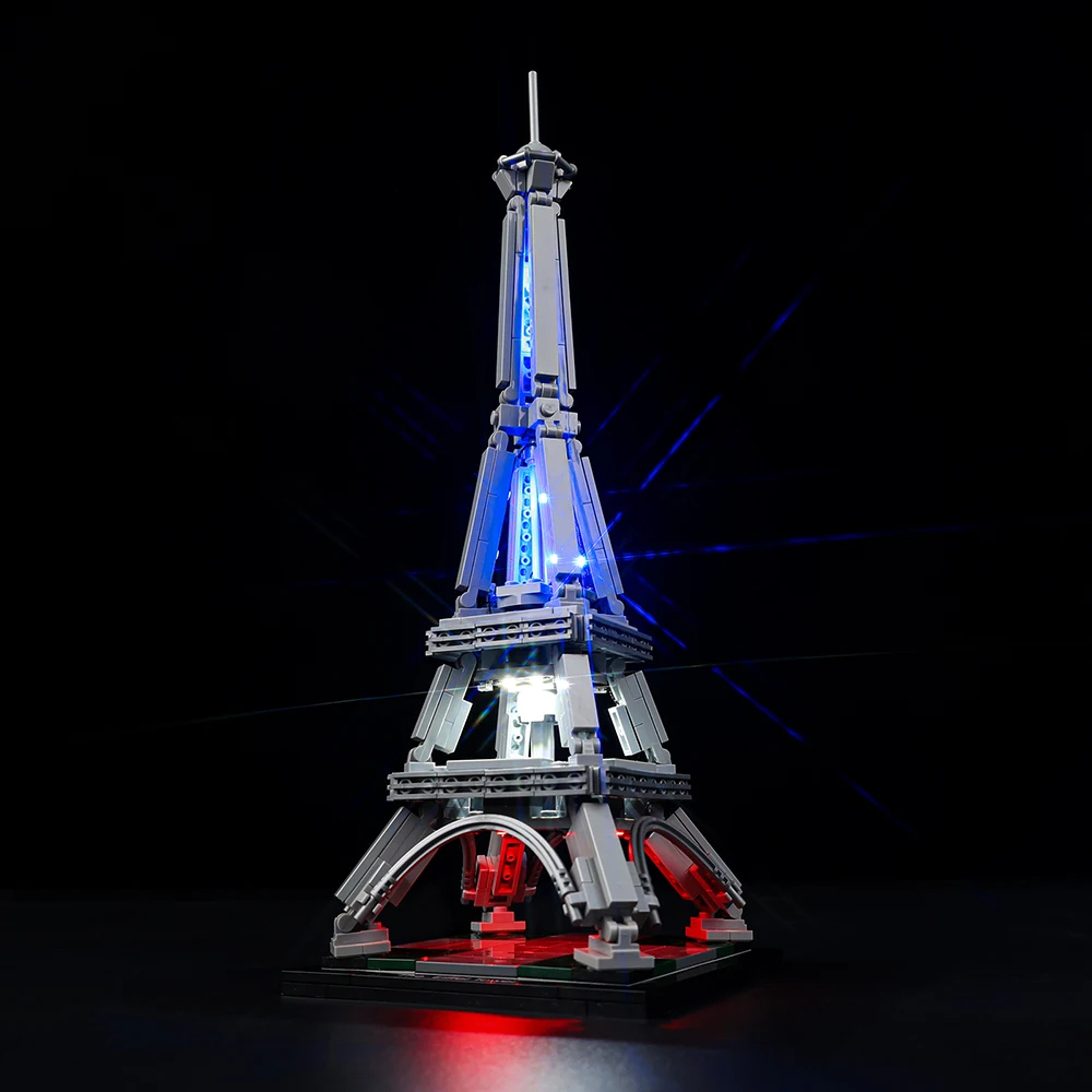 LED Lighting Set Suitable for LEGO The Eiffel Tower Architecture 21019 (Not Including Building Blocks)