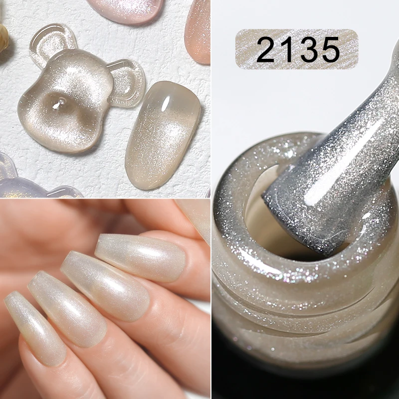 Clou Beaute 15ml Glitter Smalto per unghie Nude Shiny Glitter Soak Off Semi Permanente Vernis Base Top Manicure Primer Gel per unghie