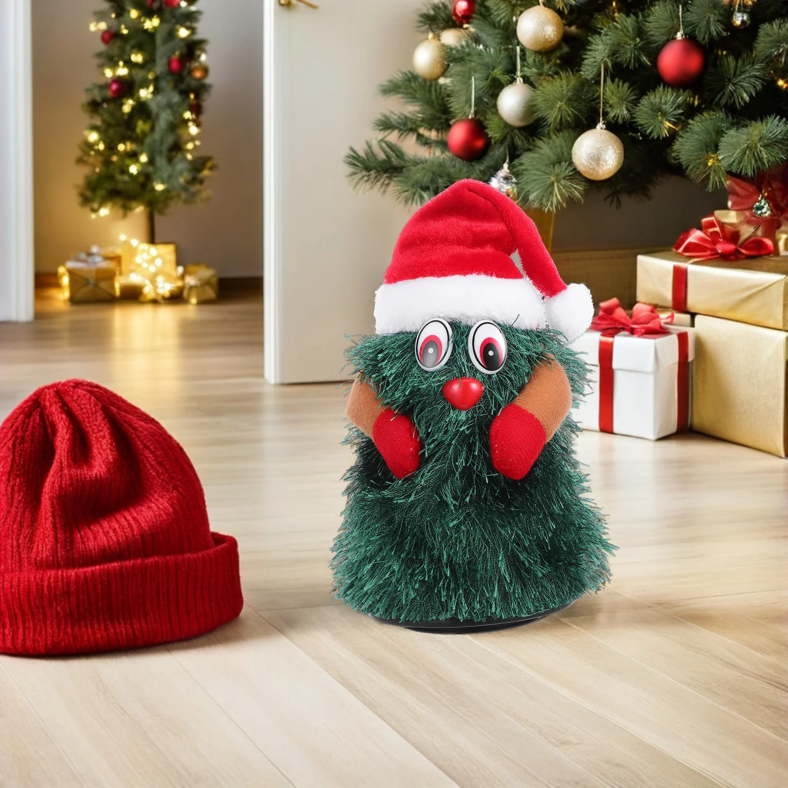 電動クリスマス回転式ホリデーデコレーション 室内クリスマスダンシングオーナメント ミニテーブルデコレーション 家族向け