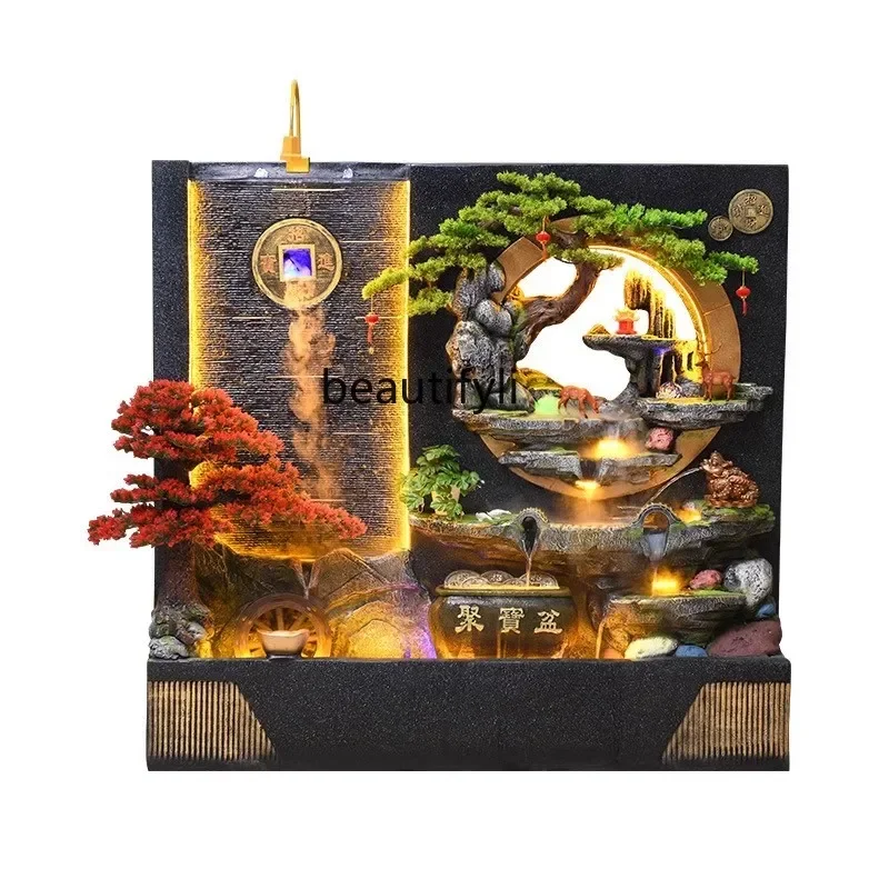 

Large Fake Landscape Screen Wall Flowing Water Fish Pond Decorative Decoration Office Courtyard Landscape Circulation