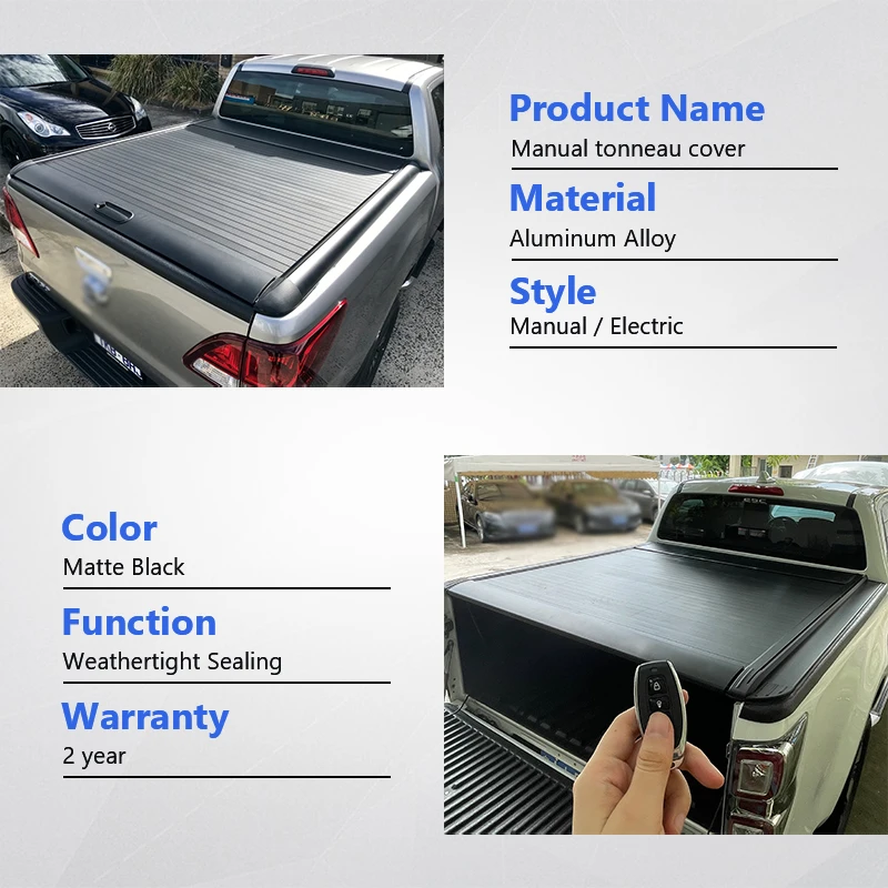 Hot Sale Pickup Truck Retractable Cover Roller Lid Tonneau Cover for Ford F150 250 350 Nissan Navara