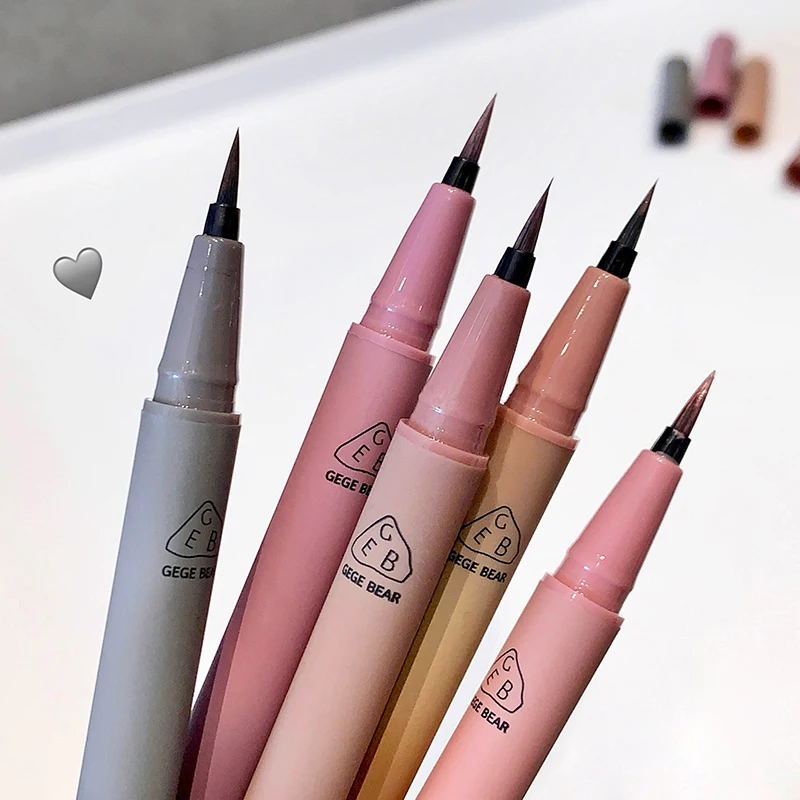 อายไลเนอร์ชนิดน้ํา Gege Bear, Ultra-Fine, Smooth Application, แห้งเร็ว, เม็ดสี, ติดทนนาน, กันน้ําและกันเหงื่อ