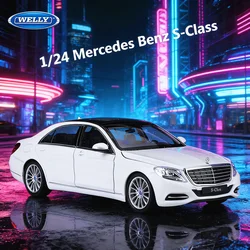 WELLY 1:24 Mercedes-Benz S-Class S500 Alloy Car Model High Simulation Diecast Metal Toy Vehicles Car Model Collection Kids Gifts