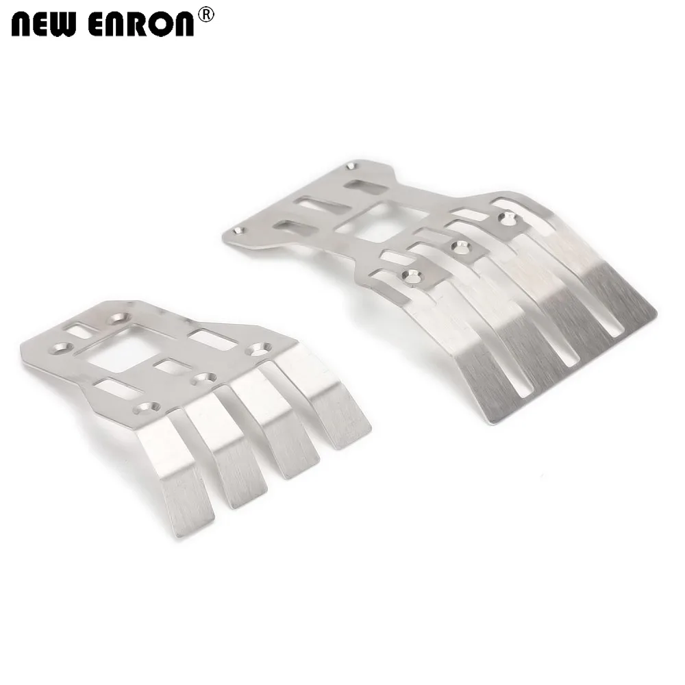 For RC Car ARRMA 1/7 6S Mojave Replace ARA320540 2Pcs Stainless Steel Front Rear Chassis Armor Protector Skid Plate Accessories