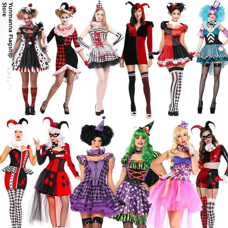 زي أداء المهرج، زي الهالوين للعب الأدوار للنساء البالغات، زي مدرب السيرك الساحر، أداء المسرح من البوليستر...