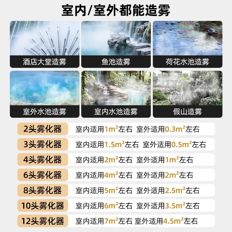 Ultrasonic atomizing board four heads six eight heads twelvepool sprayer fog maker landscape rockery fish pond