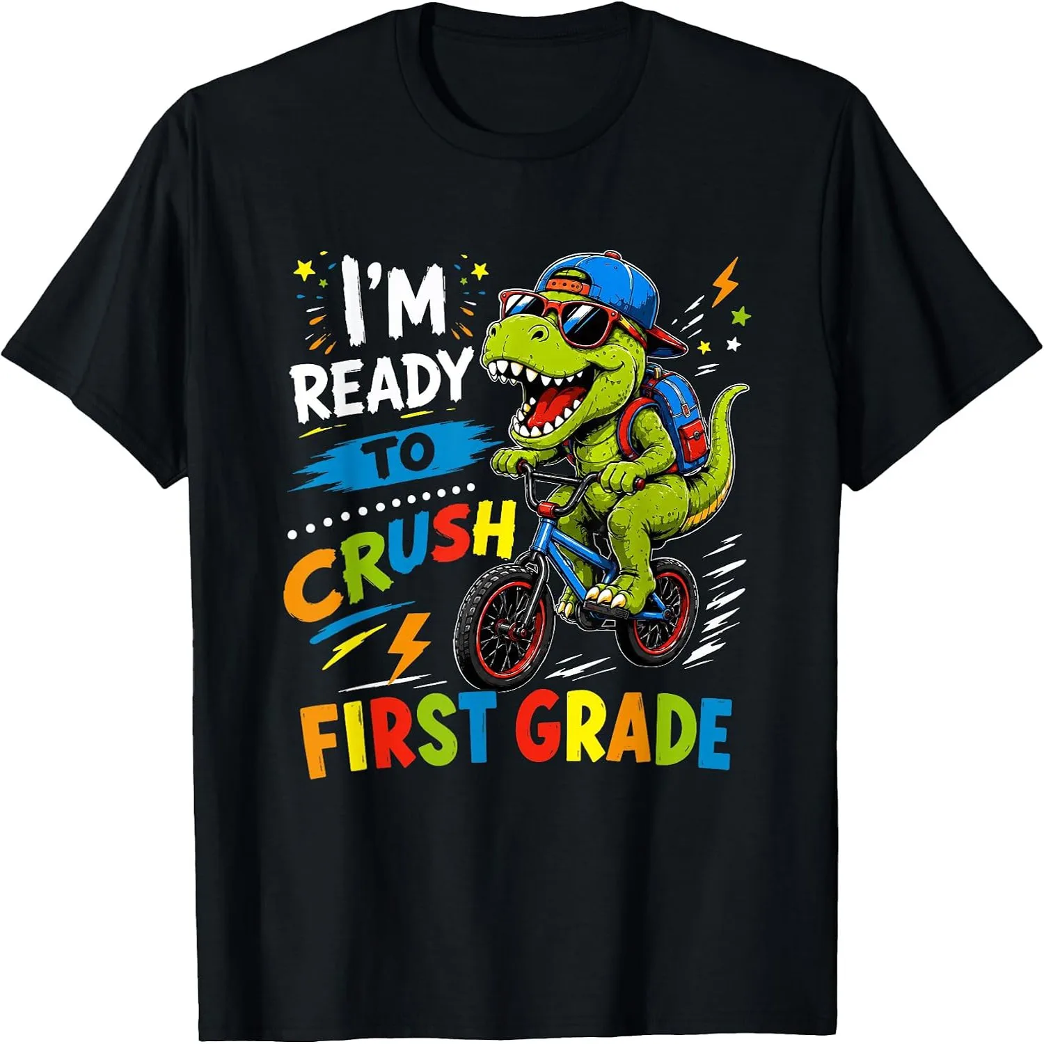 Ready to Crush First Grade First Day of School Dinosaur Boy T-Shirt