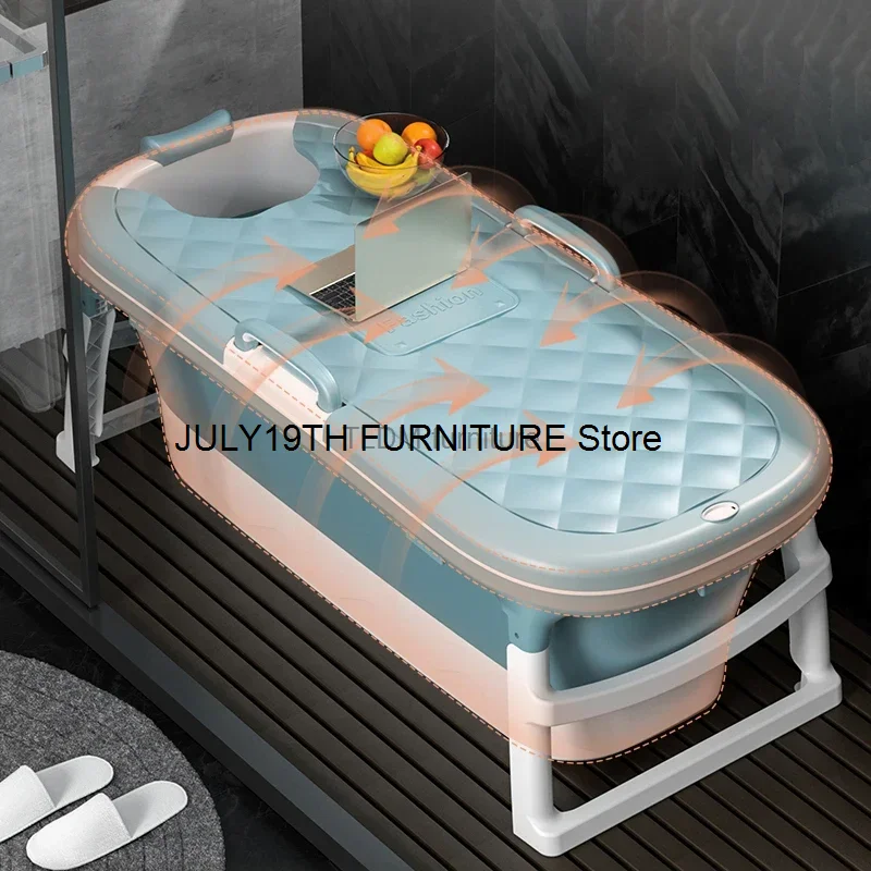 Simple Household Bath Barrel Portable Bathtubs Adult Foldable Bath Barrel Plastic Bath Tub Whole Body Bath Barrel Bath Tub