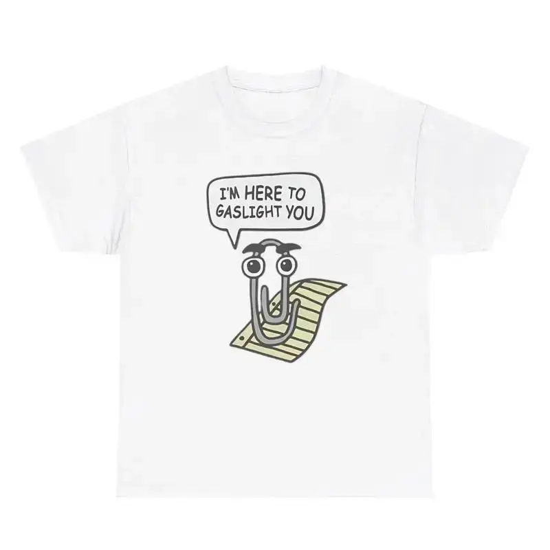 I m Here To Gaslight You Paper Clip Graphic T Shirt Funny Weirdcore Gen Z Tee