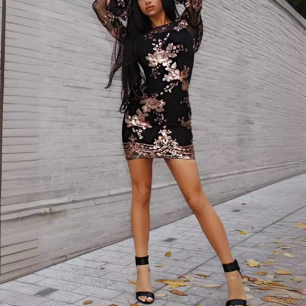 ชุดเซ็ตสองชิ้นสไตล์เรโทรสุดหรูสำหรับผู้หญิง (เดรสสายเดี่ยว + เดรสคลุม) - เดรสปักเลื่อมบางเบา เหมาะสำหรับงานกลางคืน