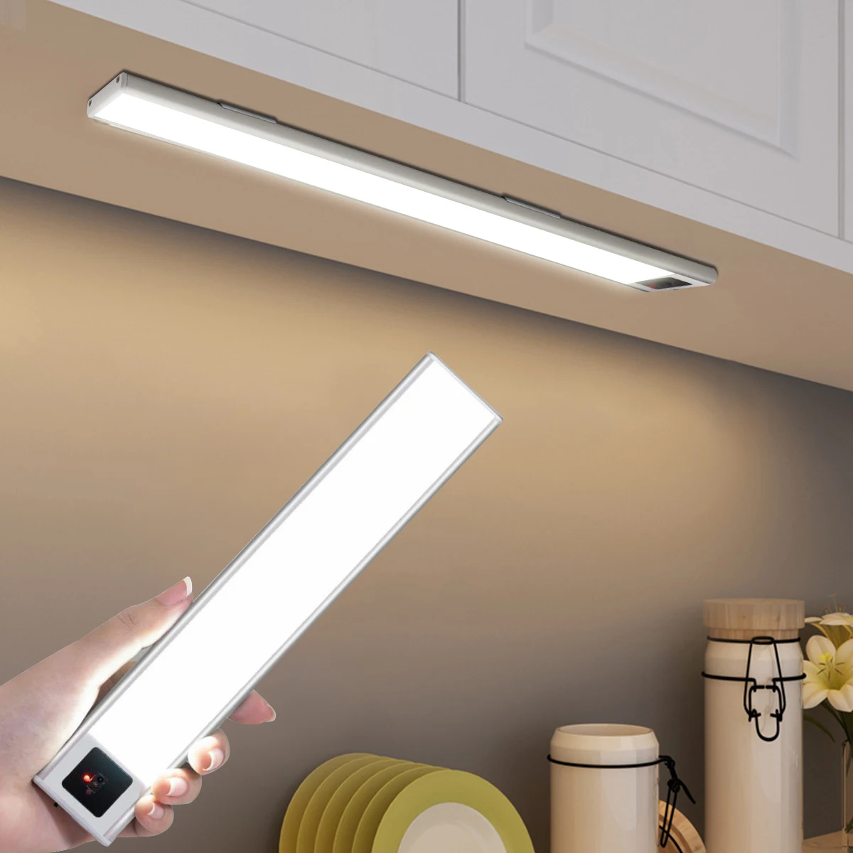 Portable USB 5V Rechargeable LED Bar Light Strip Hand Scan Motion Sensor Bedroom Aluminium Cabinet Staircase Camping Night Lamp