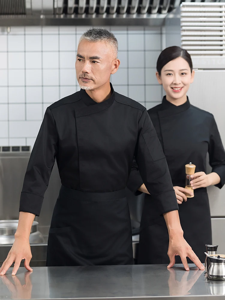 Chef Coat Long Sleeve Men Restaurant Hotel Kitchen Workwear Tenue Cuisine Homme Hotel Restaurant Chef Uniform Work Clothing