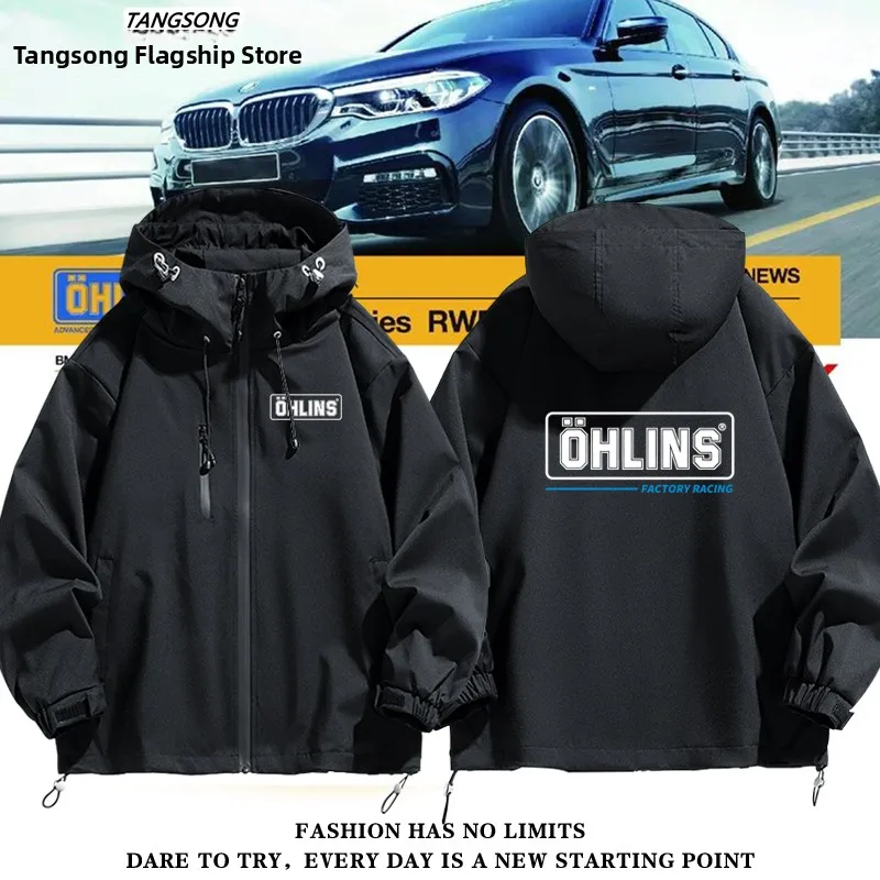 

Мотоциклетная куртка OHLINS: модная ветрозащитная куртка-жакет из полиэстера для мужчин и женщин