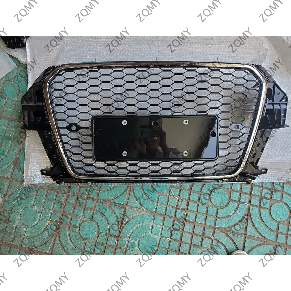 

With/Logo For Audi Q3/Q3L/SQ3 2013 2014 2015 Car Front Bumper Grille Centre Panel Styling Upper Grill (Modify RSQ3 style)