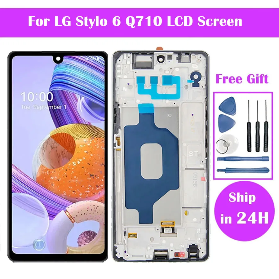 6.8\'\' LCD For LG Stylo 6 Screen Replacement Touch Screen Digitizer With Frame For LG Stylo 6 Q730 Stylo 6 LCD Display