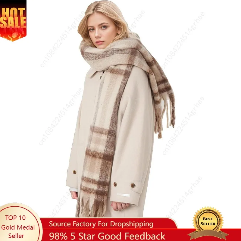 

Scarf for Women Winter Warm Long Shawl Large Scarves Cold Weather Thick Blanket Scarfs Colorful Plaid