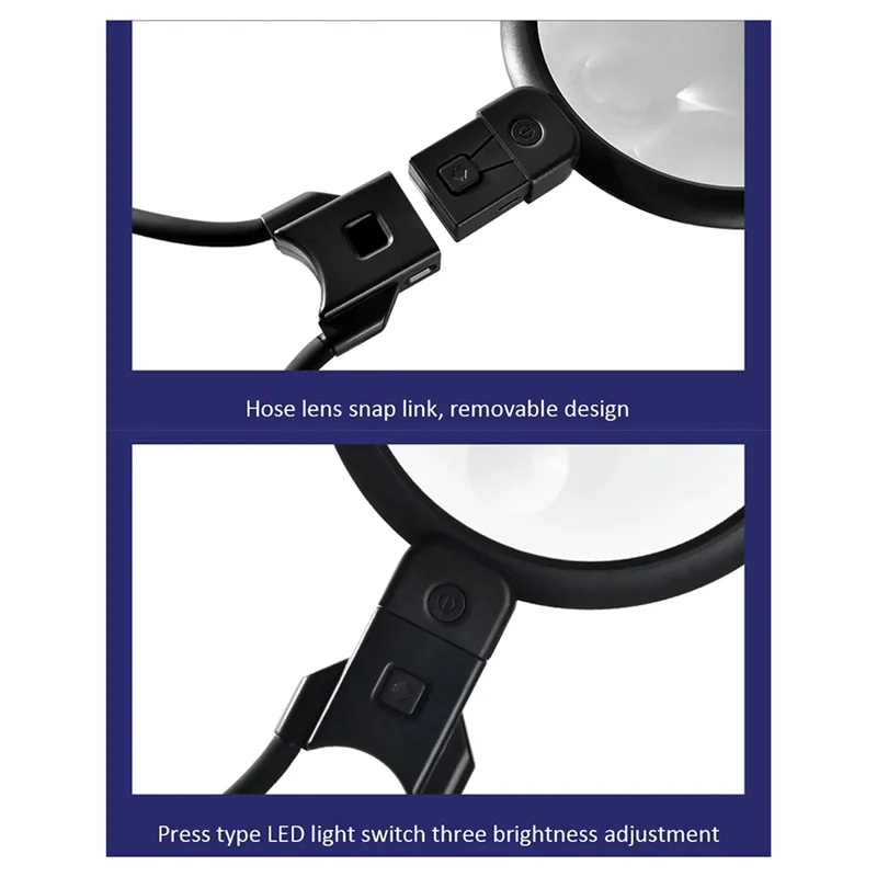 

T98C-Hands Free Magnifying Glass 36 LED Lights,5X 15X Rechargeable Neck Wear Magnifier For Seniors Reading Sewing Jewelry