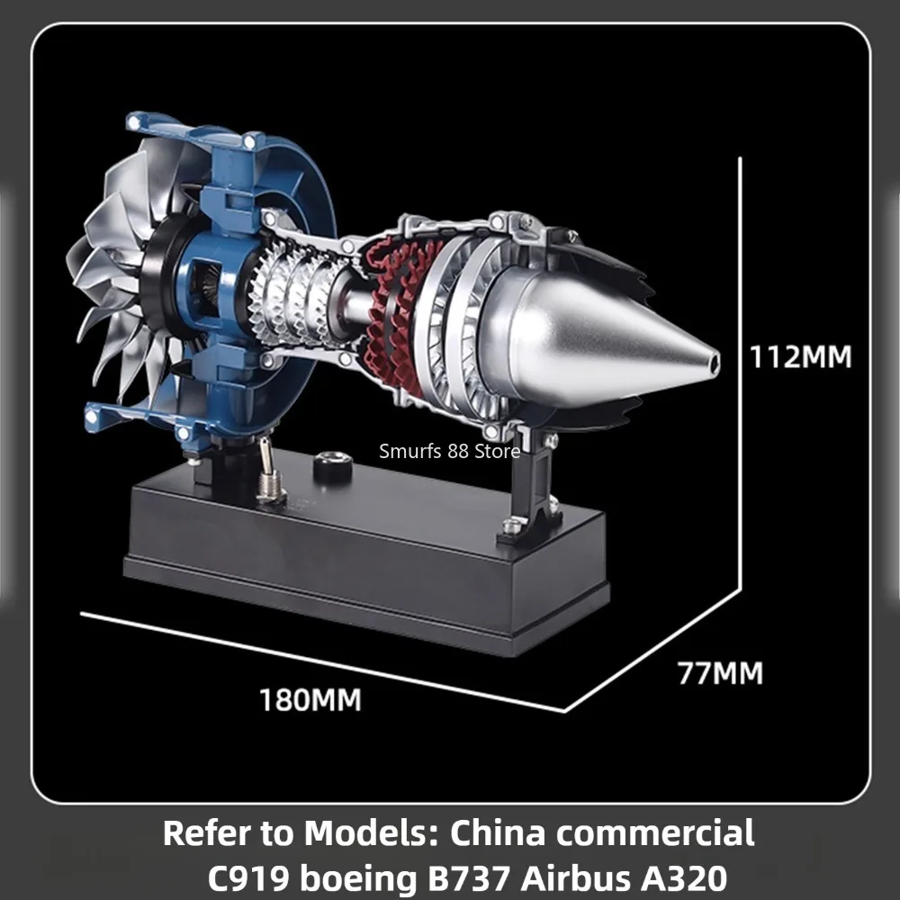 TECHING C919 항공기 엔진 모델 조립 키트 DIY 풀 메탈 TR900 터보팬 모델 장식물 물리 실험 모델 장난감