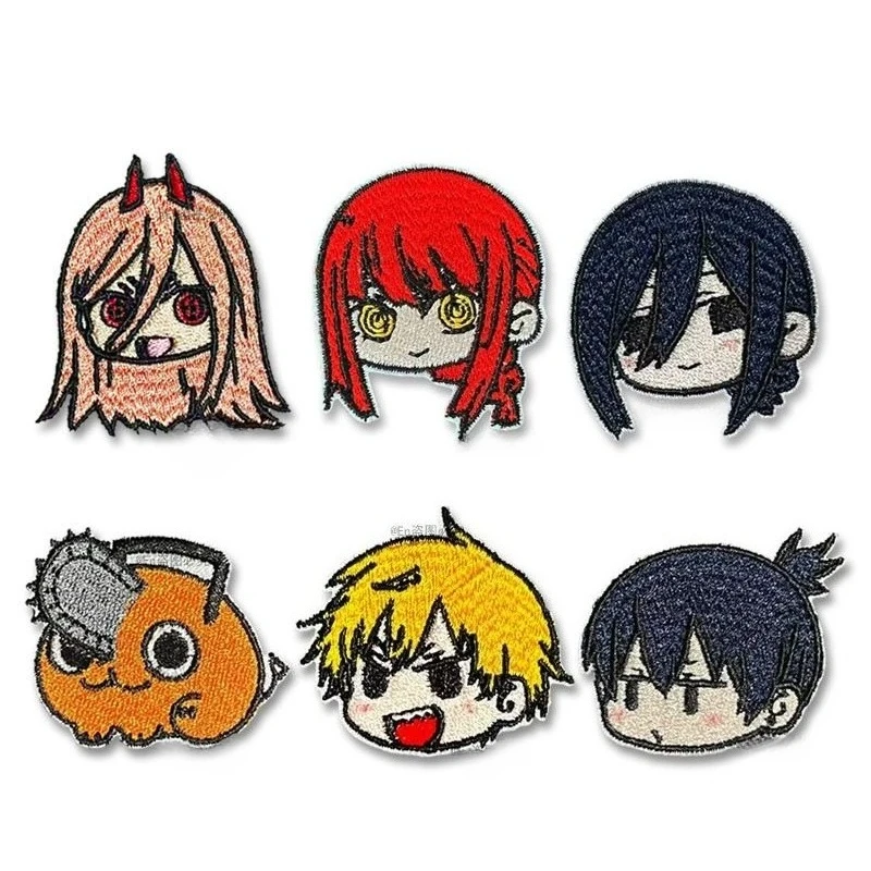 Chainsaw Man Denji Pochita Makima Bestickter Stoffaufkleber Anime-Zubehör Hochwertige Farbgebung Kleidung Rucksack DIY Dekoration – Detail 2