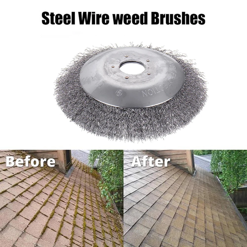6/8/10 بوصة أسلاك الفولاذ المتقلب رئيس حديقة إزالة الأعشاب الضارة القاطع رئيس فرشاة إزالة الصدأ أسلاك الفولاذ عجلة الحديقة نظيفة إصلاح الملحقات #4