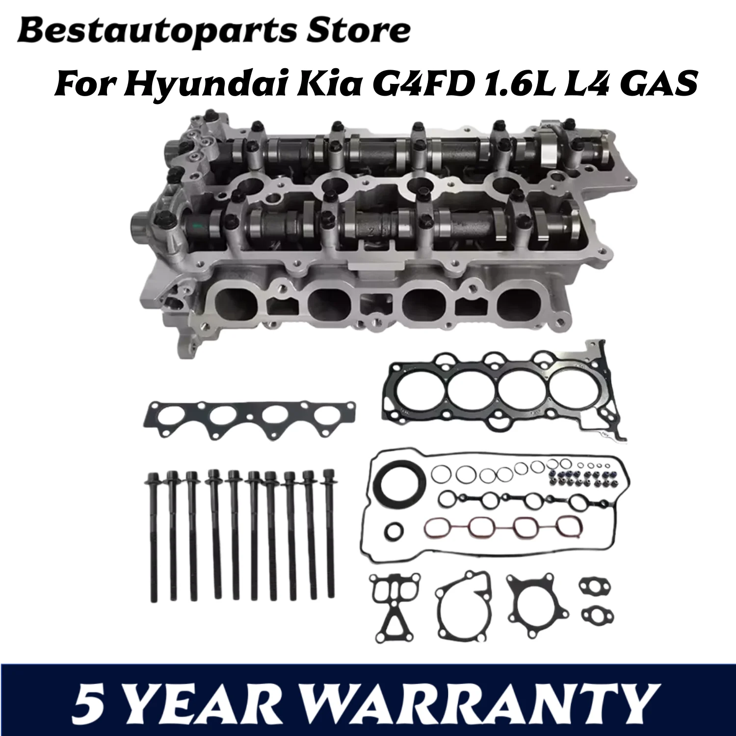 

G4FD Engine Cylinder Head Assembly Gasket Bolt Set Fit 1.6 L L4 GAS For 2012-2019 Hyundai Accent Elantra Kia Forte Soul 2u 1.6L