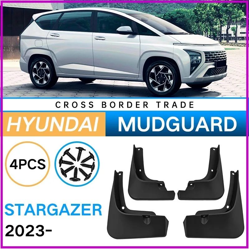 

DPB Mudflaps Mudguards for Hyundai Stargazer 2023 Tire Fenders Blocking Sediment Front Rear Wheels Black Car Accessories 4pcs