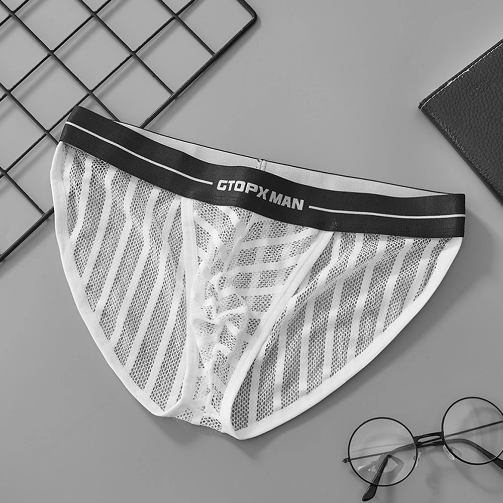 For Male For Everyday Wear Breathable Pouch Underpants See Through Briefs Breathable Low Rise Underwear G-strings