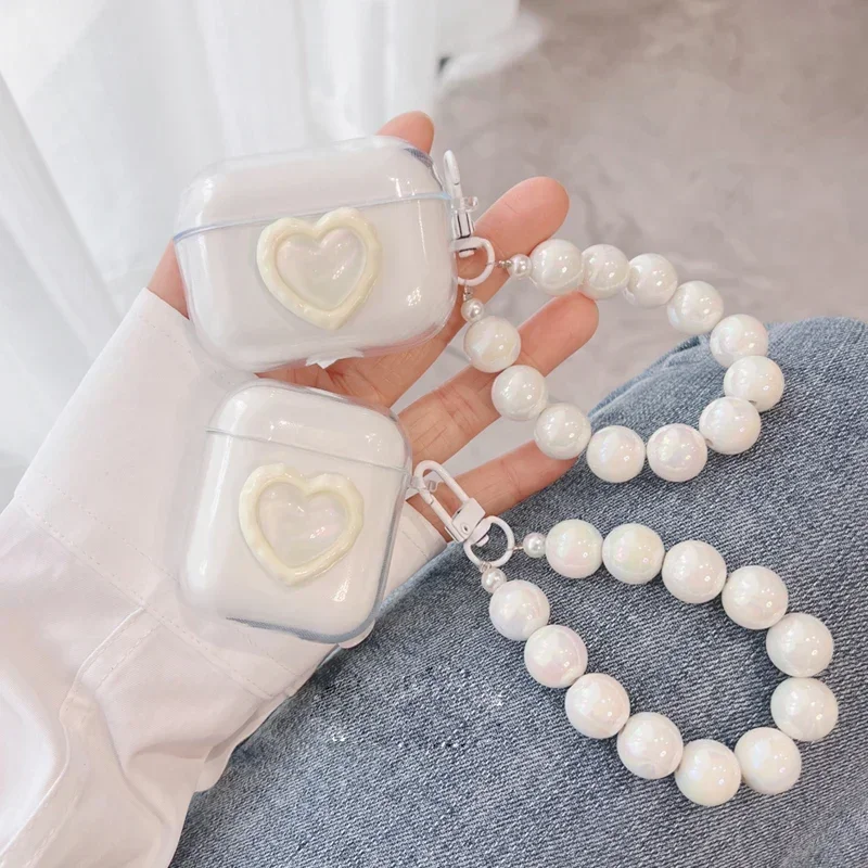 Funda de silicona transparente para auriculares QCY C30, cubierta con colgante, lindo amor/Ángel, airpods 3