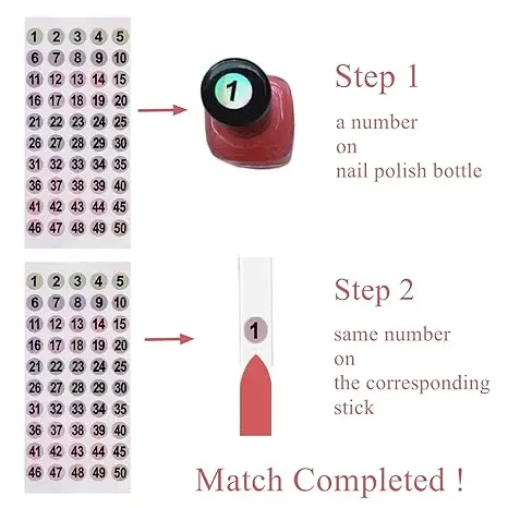 50pcs Nail Swatch Sticks with Ring for Nail Color Display(transparent) | Almond Nail Tips Nail Art Supplies Nail Practice Samples