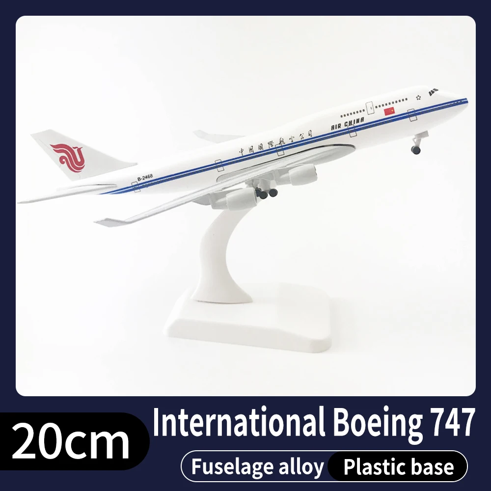 

Metal Aircraft Model 20cm1:400 International Boeing 747 Metal Replica Alloy Material With Landing Gear Ornaments Children's Toys