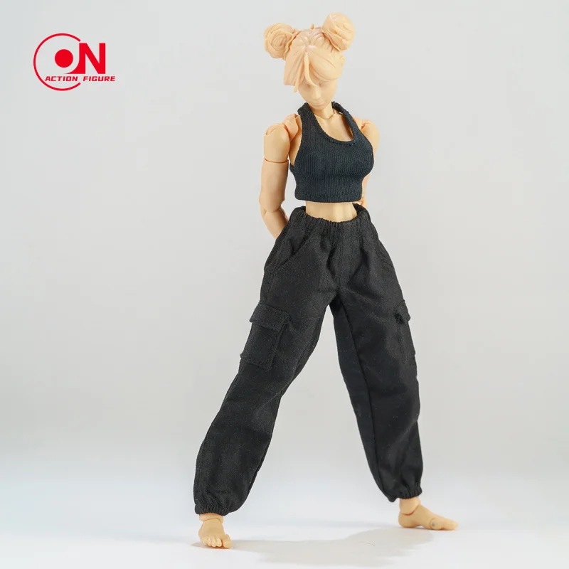 1/12 أنثى منتصف طول مصدات الرياح معطف قبالة الخصر سترة البضائع السراويل مجموعة ل 6in رومانية OB BJD الجندي عمل أرقام نموذج #3