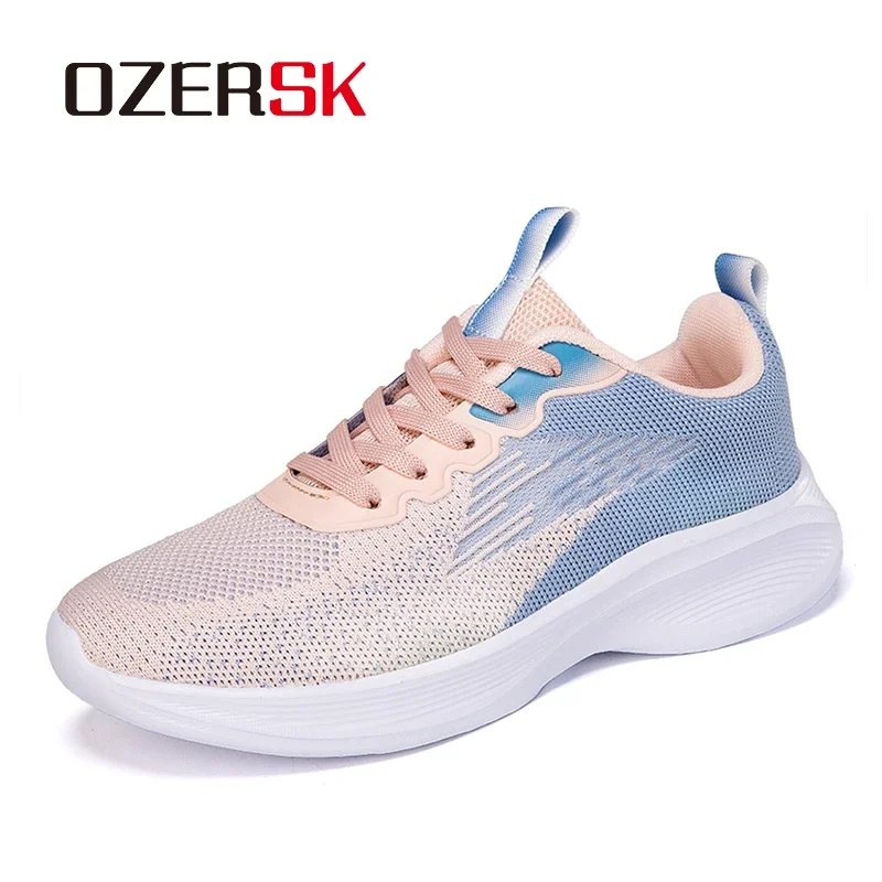 OZERSK Breathable Woman Shoes Leisure Lightweight Anti-Slip Female Outdoor Soft Comfortable Summer Mesh Lace Up Women's Sneakers