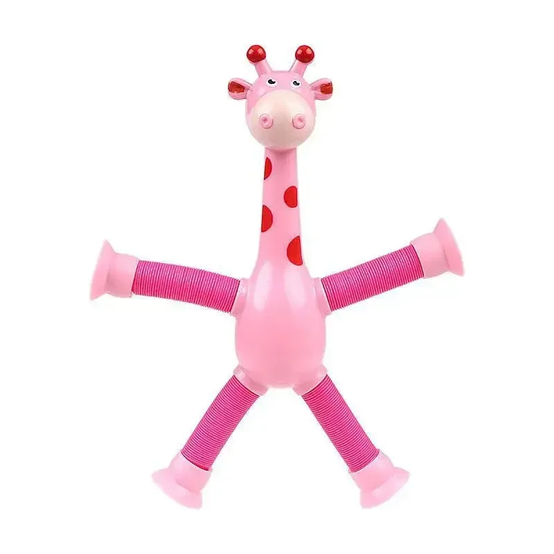 Children Suction Cup Toys Pop Tubes Stress Relief Telescopic Giraffe Fidget Toy Sensory Bellows Anti-stress Squeeze Kid Boy Girl