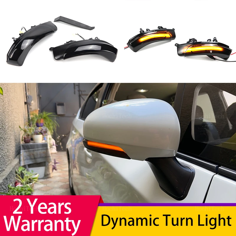 2PCS LED Dynamic Turn Signal Light Mirror Indicator Blinker Lamp for Toyota CAMRY PRIUS REIZ WISH MARK X CROWN AVALON IQ EQ EV