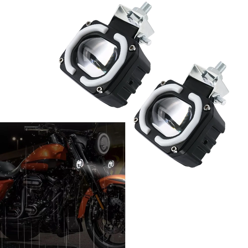 2pcs Aluminum Alloy LED Double Color Spot Lights 15W Universal Waterproof 10V-60V LED headlights