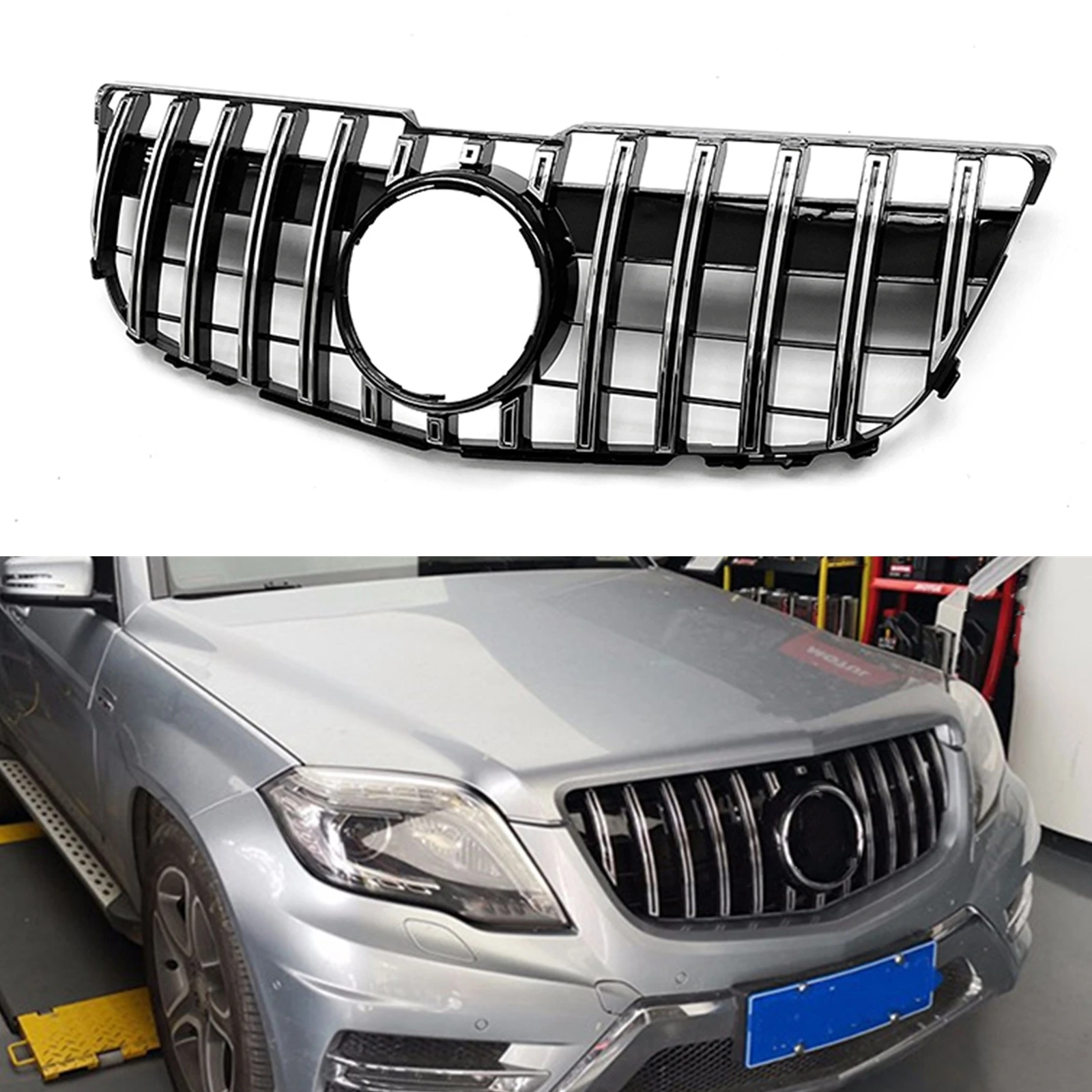 

Front Grille Grill For Mercedes Benz GLK Class X204 GLK250 GLK300 GLK350 4-Door 2013-2015 GT Style Upper Bumper Hood Mesh Grid