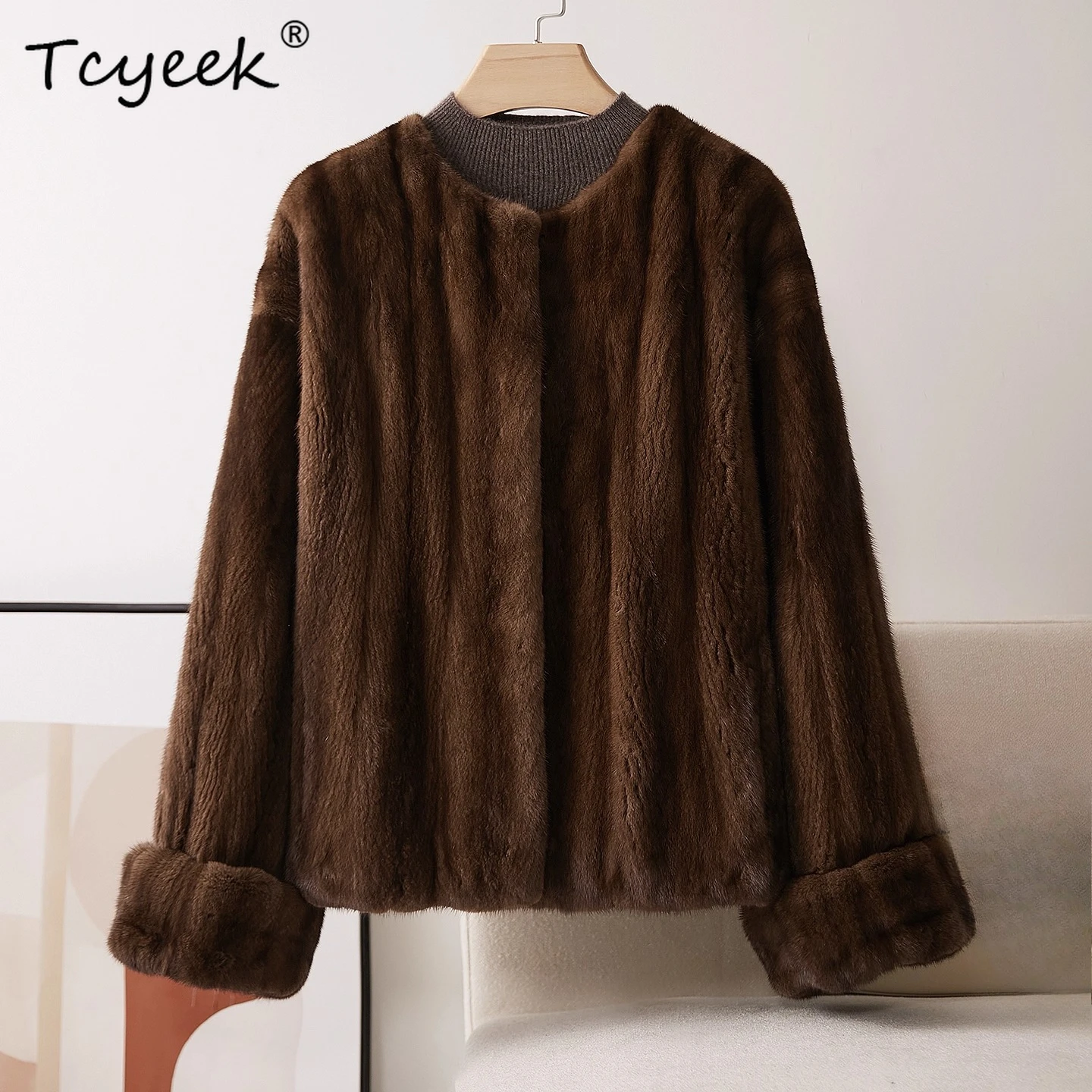 

Tcyeek Natural Mink Fur Coat Women Winter Clothes Real Fur Jacket Whole Mink Womens Coat New in Outerwears 2025 Пальто Женское