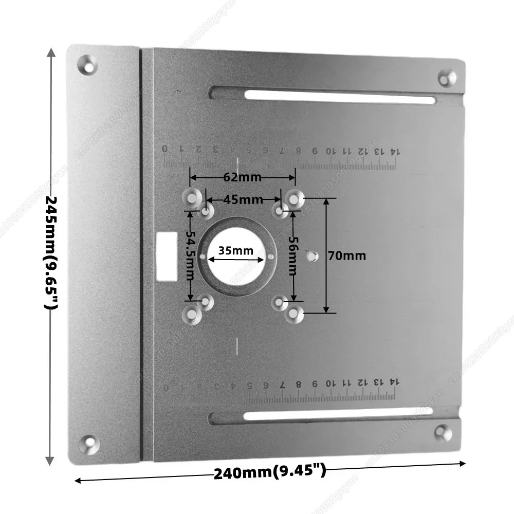 Placa de inserción de mesa de enrutador de aluminio, tablero abatible de fresado de madera eléctrico con respaldo de espiga y Juego de manómetro de