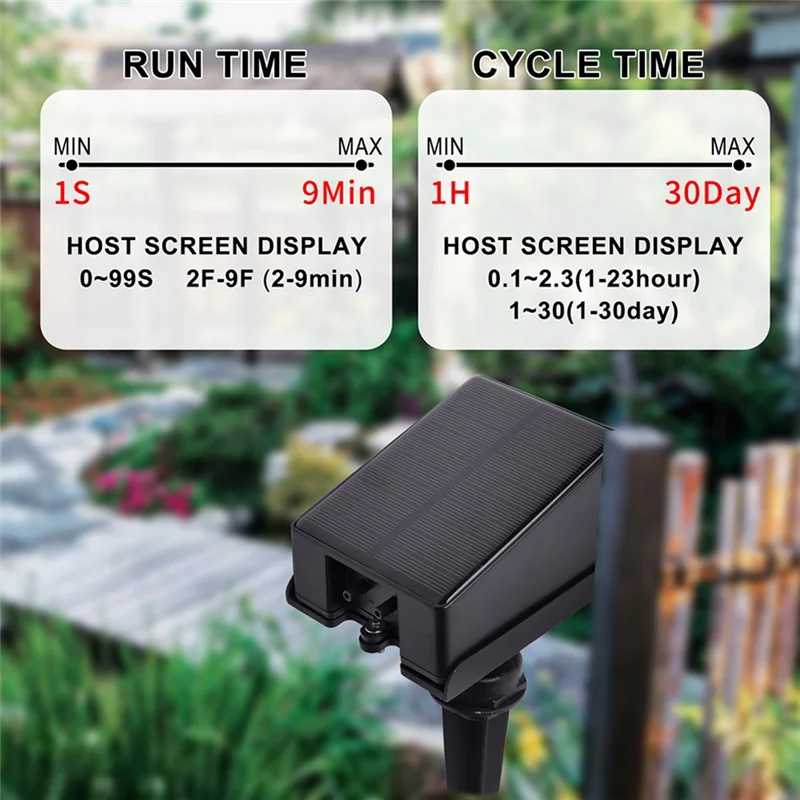 

N96R Automatic Solar Irrigation Timer Drip Water Pump Control System For Garden Lawn Pot Watering 2000Mah