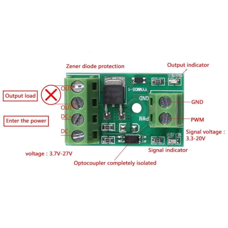 Módulo controlador aislamiento optoacoplador MOS, interruptor disparo Transistor efecto campo, placa Control