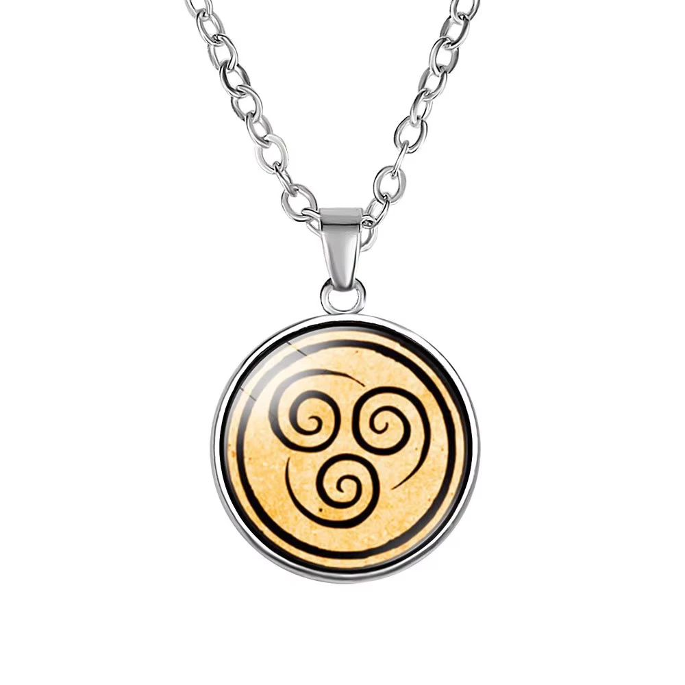 The Last Airbender Necklace Gifts -1 or Complete Set of Four Elements Chain Necklace - Airbender Jewelry Avatar Merch