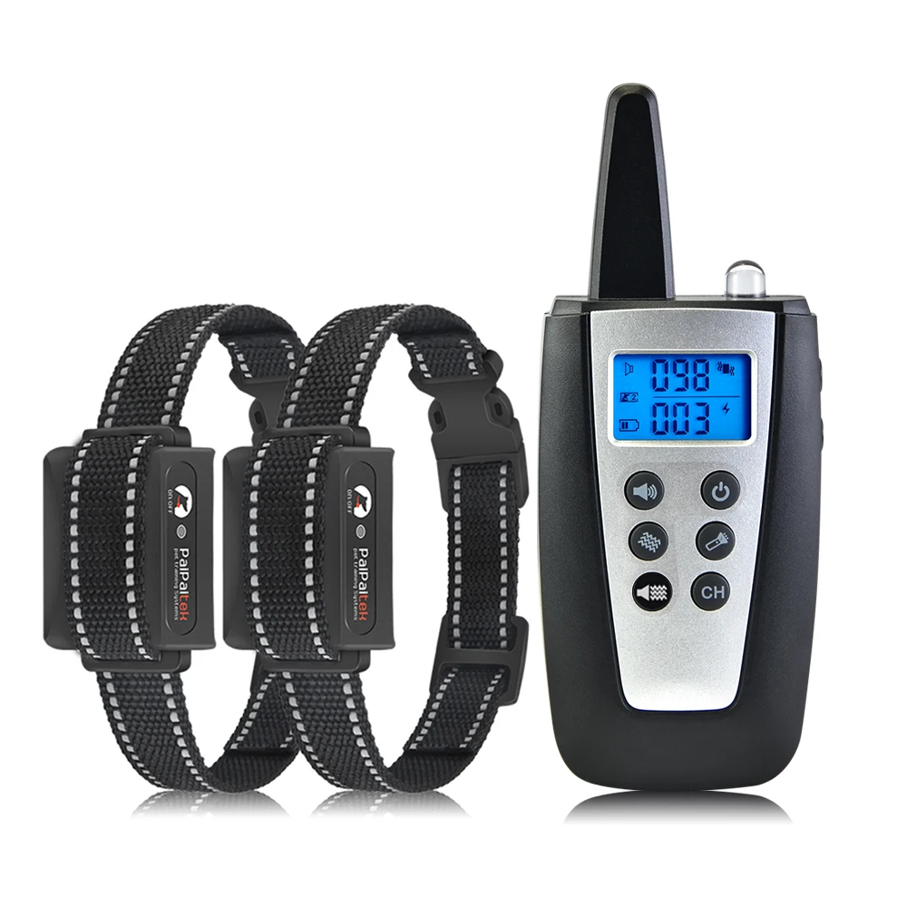 

Rechargeable Electric Pet Products Dog Training Collar Fo 2 Dogs Stop Barking Training Anti Bark Control Collar