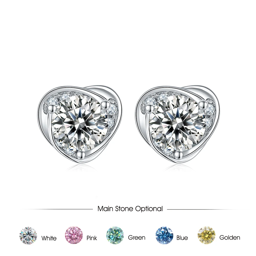 

Серьги-гвоздики в форме сердца, 0,5 карата, 5 мм