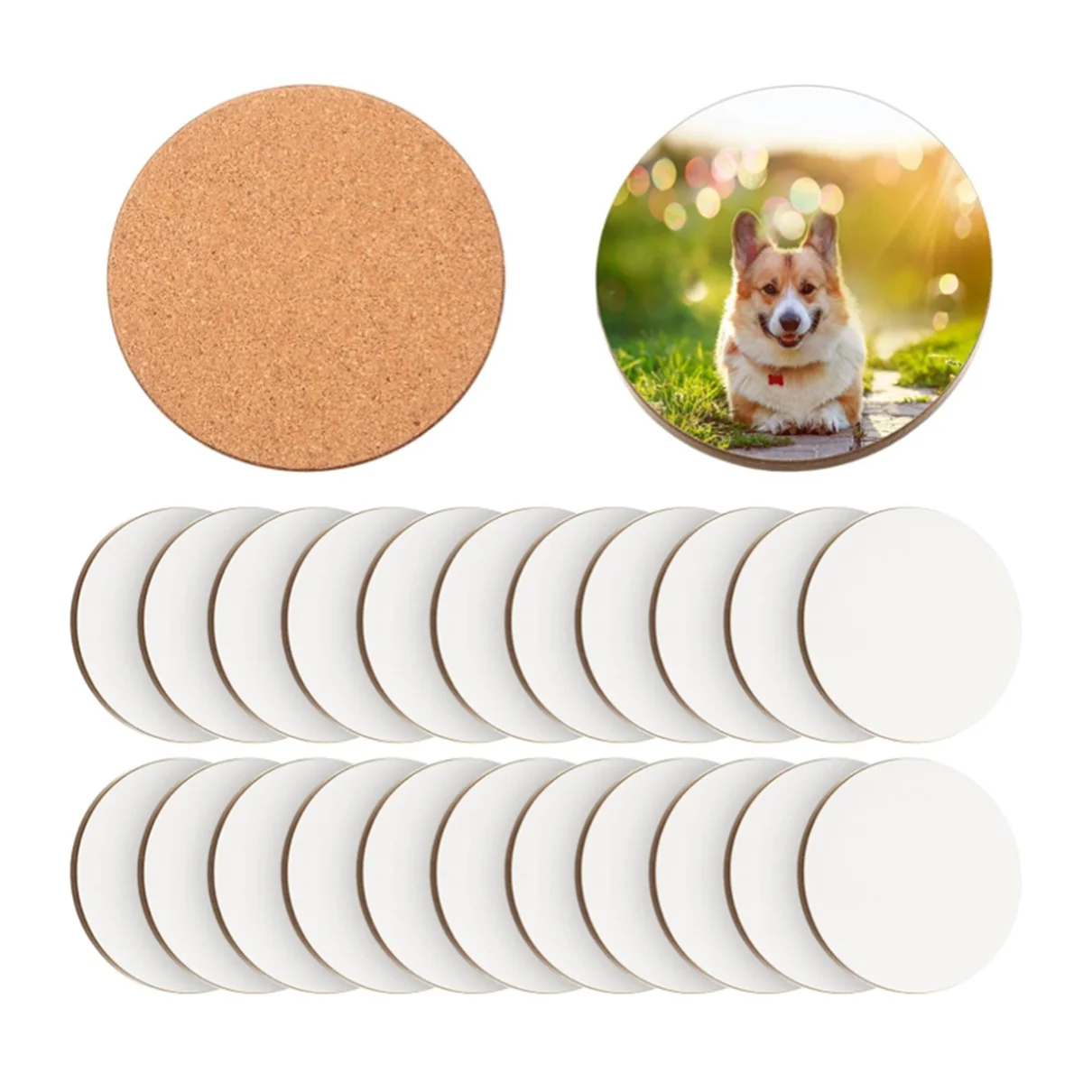 24 قطعة الوقايات التسامي 4X4 بوصة اللوح كوستر الفلين و MDF الوقايات الفارغة التسامي الوقايات السيارات