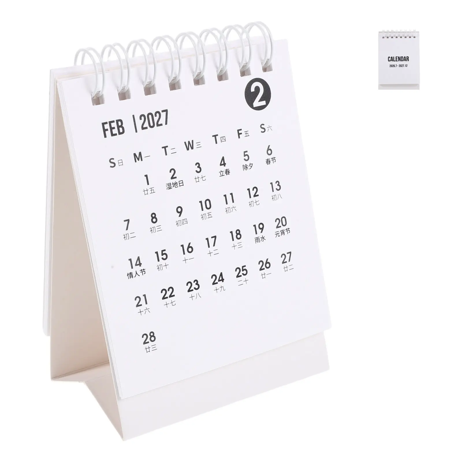 Mini 2027 Desk Calendar Pastel Flip Standing Monthly Planner Daily Schedule for Desktop Home School Office Pocket Calendars