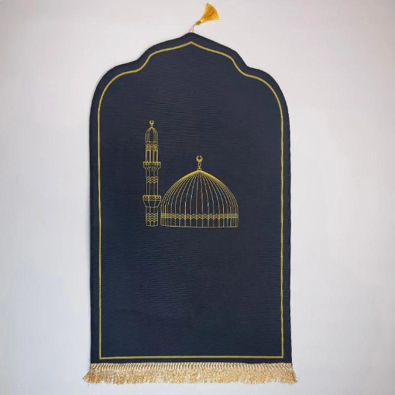 New Velvet Tassel Muslim Mat 70x110cm Arab Islam Prayer Carpet Ceremony Blanket Worship Rug Vintage Pattern Eid Rugs Decor