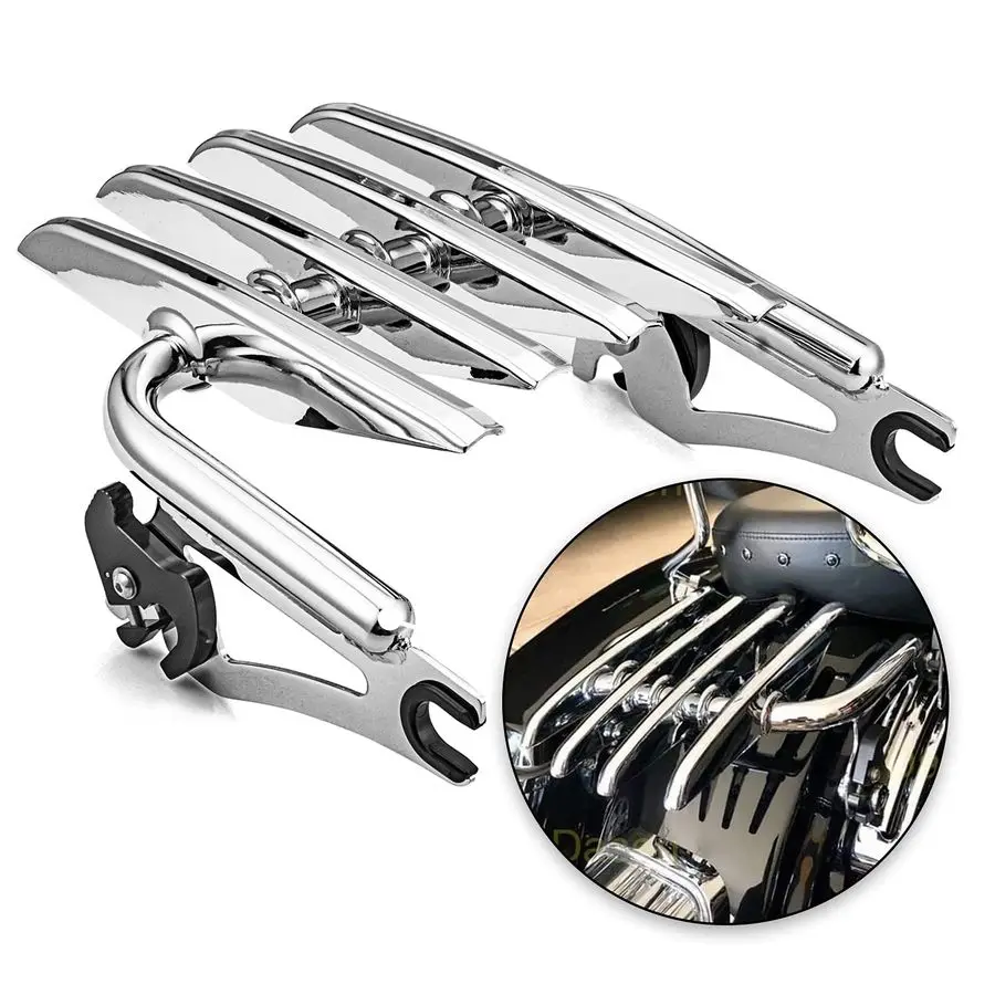 

Stealth Luggage Rack Detachable Compatible with Harley Touring Road King Electra Glide Road Glide Street Glide 20092025 Chrome