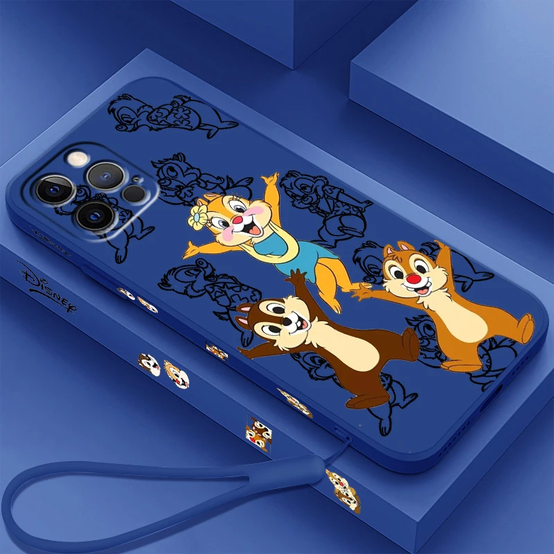

Disney Ticci Cartoon Cute Liquid Left Rope For Apple iPhone 15 14 13 12 11 XS XR X 8 7 SE Pro Max Plus Mini TPU Phone Case
